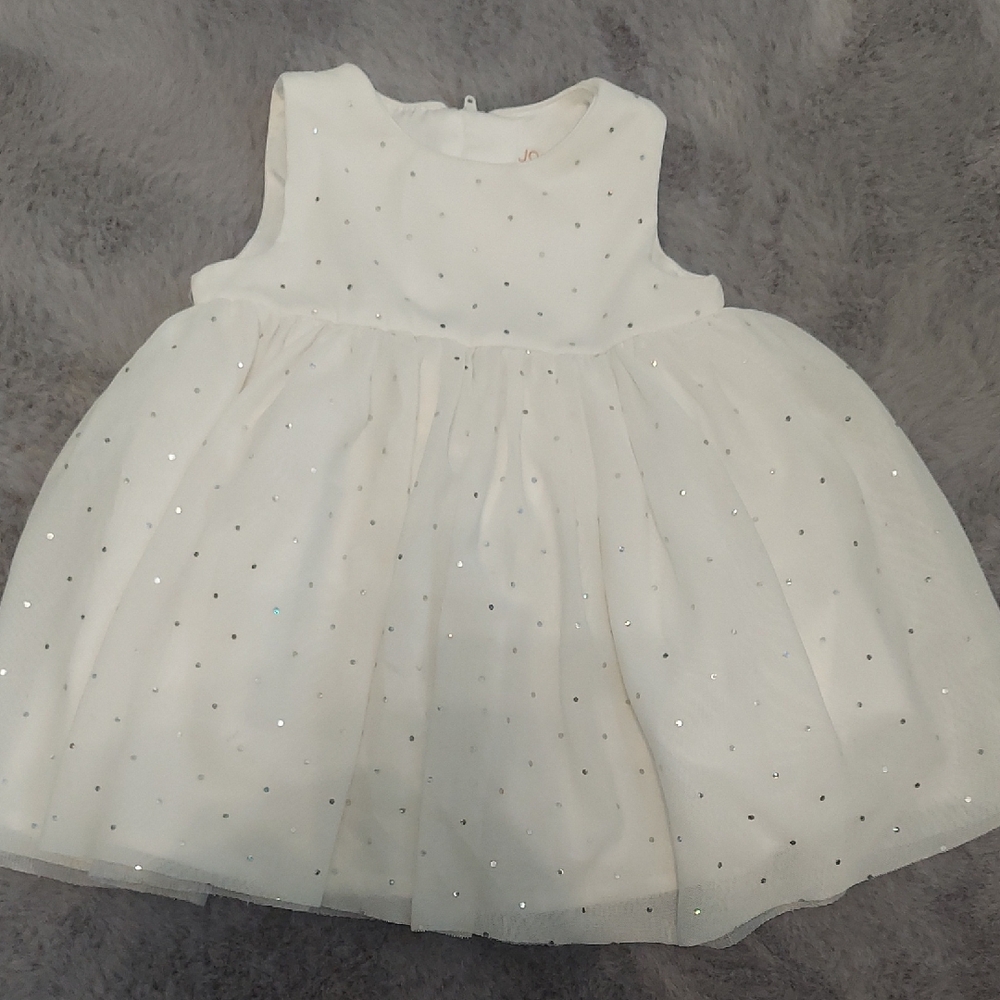 Joe Fresh White Baby Dress with Sparkle Accents
